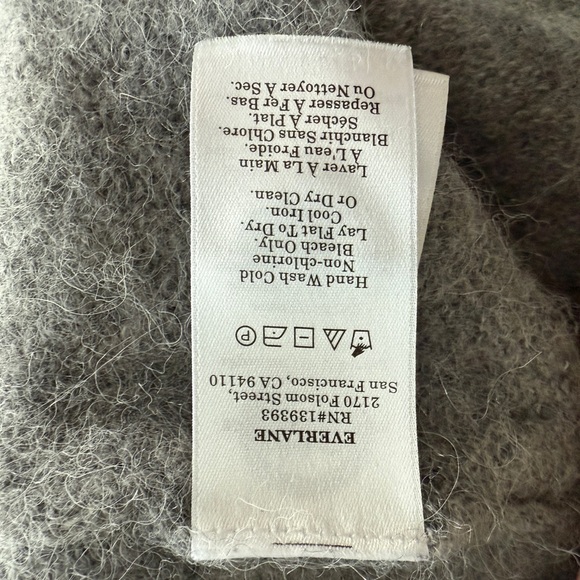 Everlane Women’s Crew Cardigan Alpaca Wool Buttons Gray Grey Sz XL - Picture 10 of 13